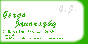 gergo javorszky business card